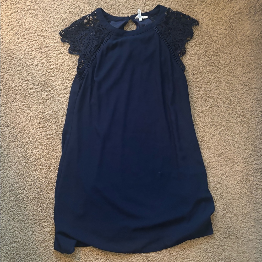 Altar'd State Navy Blue Lace Mini Dress